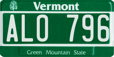 VT license plate ALO796