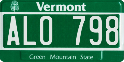 VT license plate ALO798