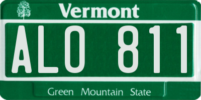 VT license plate ALO811