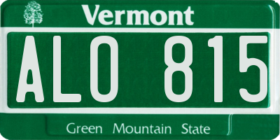 VT license plate ALO815