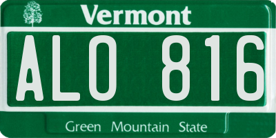 VT license plate ALO816