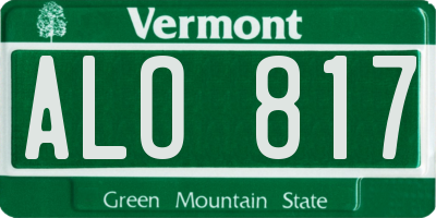 VT license plate ALO817