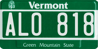 VT license plate ALO818