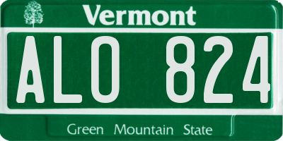 VT license plate ALO824