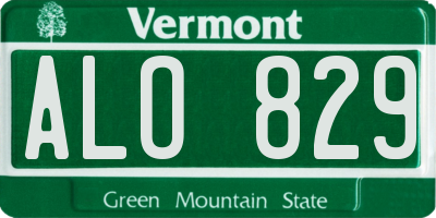 VT license plate ALO829
