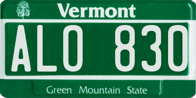 VT license plate ALO830