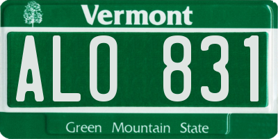 VT license plate ALO831