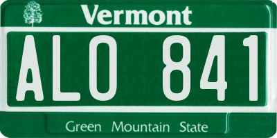 VT license plate ALO841