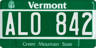 VT license plate ALO842