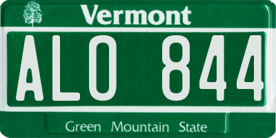 VT license plate ALO844