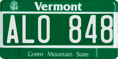 VT license plate ALO848