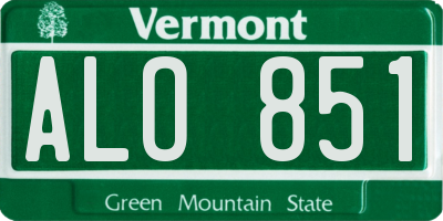 VT license plate ALO851