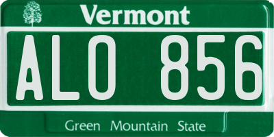 VT license plate ALO856