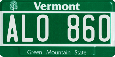 VT license plate ALO860