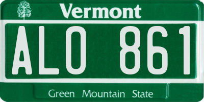 VT license plate ALO861