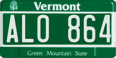 VT license plate ALO864