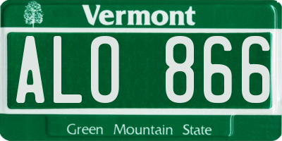 VT license plate ALO866