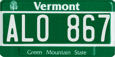 VT license plate ALO867