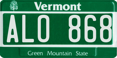 VT license plate ALO868