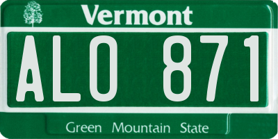 VT license plate ALO871