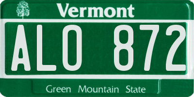 VT license plate ALO872