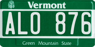 VT license plate ALO876
