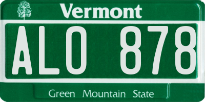 VT license plate ALO878