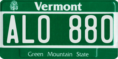 VT license plate ALO880