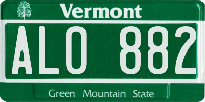 VT license plate ALO882