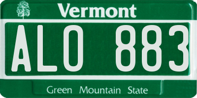 VT license plate ALO883