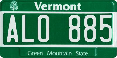 VT license plate ALO885