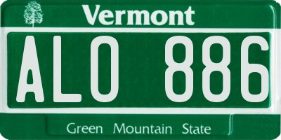 VT license plate ALO886
