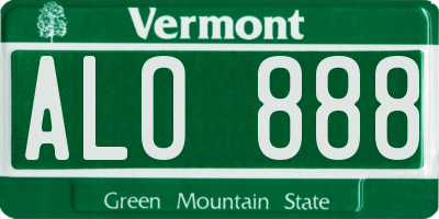 VT license plate ALO888