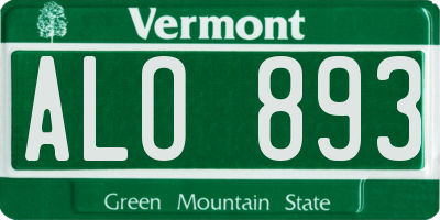 VT license plate ALO893
