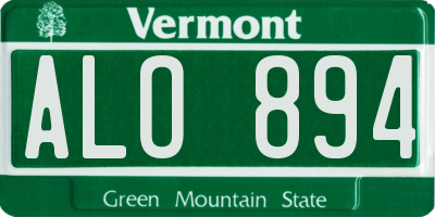 VT license plate ALO894