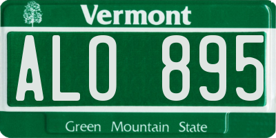 VT license plate ALO895