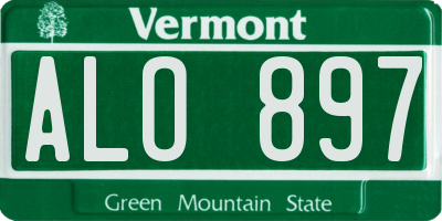 VT license plate ALO897