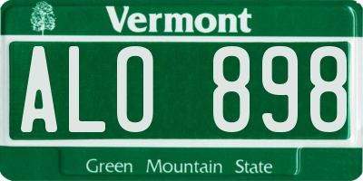 VT license plate ALO898