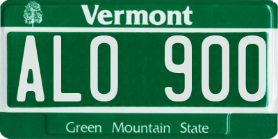 VT license plate ALO900