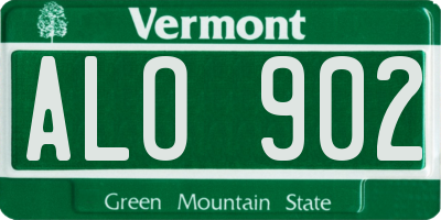 VT license plate ALO902