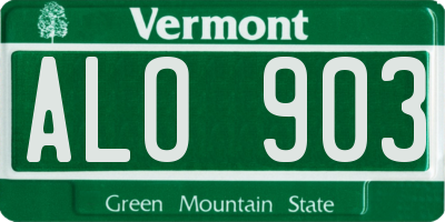 VT license plate ALO903
