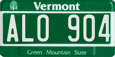 VT license plate ALO904