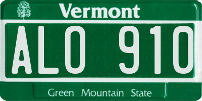 VT license plate ALO910