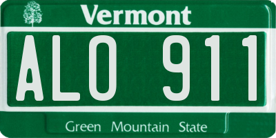 VT license plate ALO911