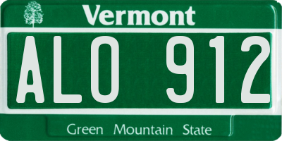 VT license plate ALO912