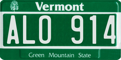 VT license plate ALO914