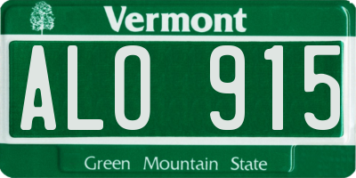 VT license plate ALO915