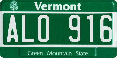 VT license plate ALO916