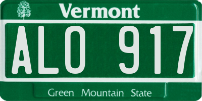 VT license plate ALO917