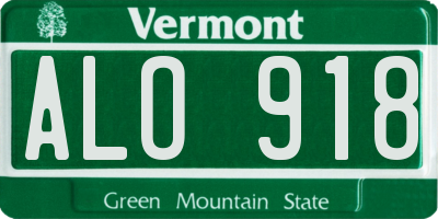 VT license plate ALO918